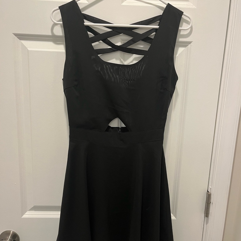 Forever 21 Black Crisscross Back Dress
